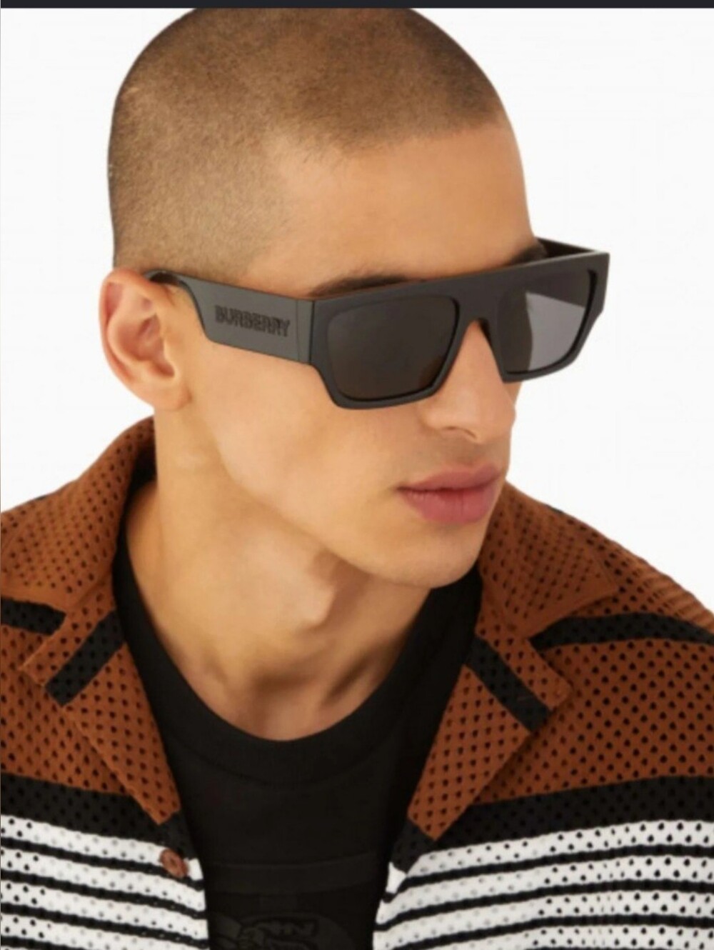 Burberry Black Rectangular Sunglasses